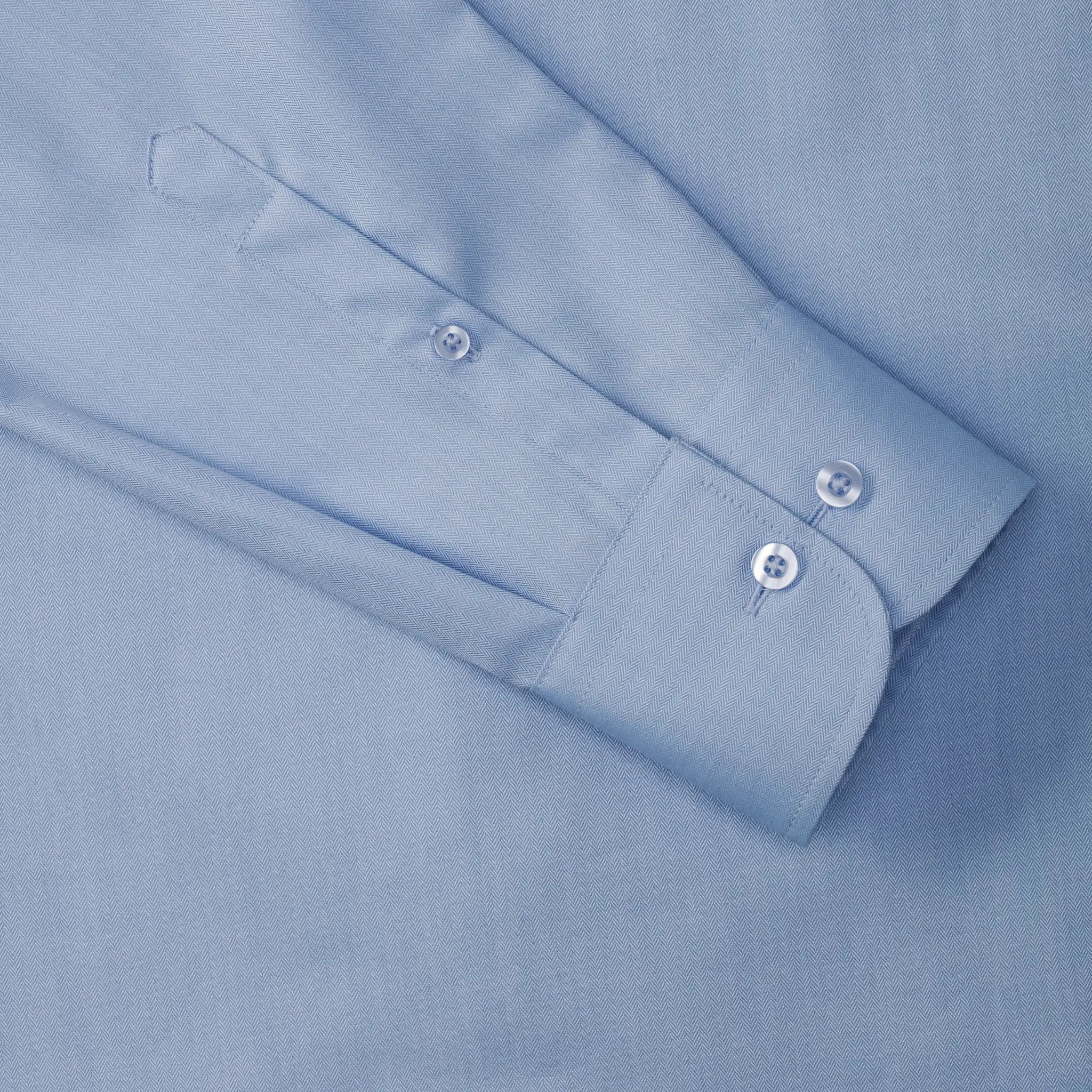 all-groups Men's Long Sleeve Tailored Herringbone Shirt